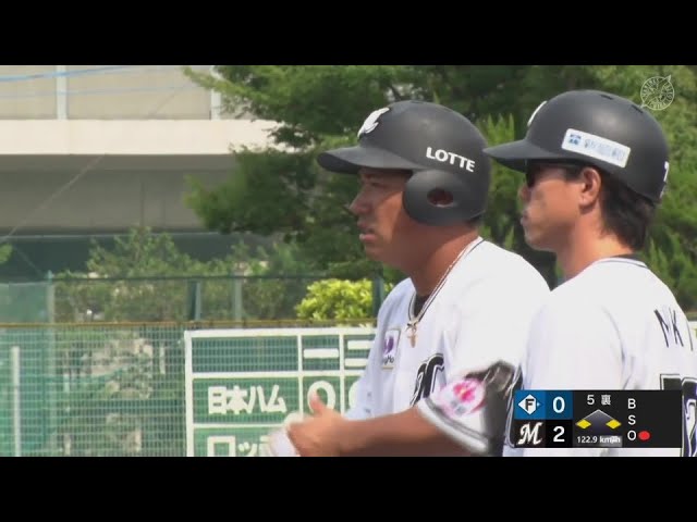 【ファーム】マリーンズ・愛斗 レフトへのタイムリーヒットで追加点を挙げる!! 2024年5月22日 千葉ロッテマリーンズ 対 北海道日本ハムファイターズ