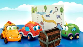 Caça ao tesouro com os carrinhos Mocas! Vamos brincar! Desenho animado infantil dos carrinhos