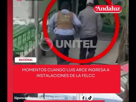 momento cuando el expresidente Arce Catacora fue trasladado a dependencias de la FELCC de La Paz