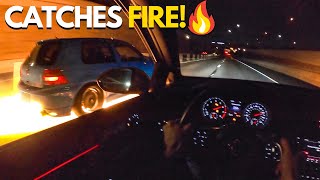 R32 Explodes In FLAMES Mid RACE 500hp+