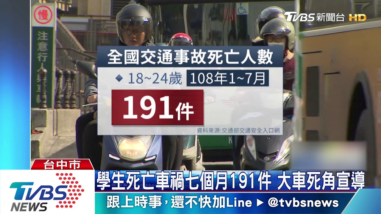 學生死亡車禍七個月191件 大車死角宣導