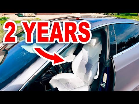 White Tesla Seats After 2 Years