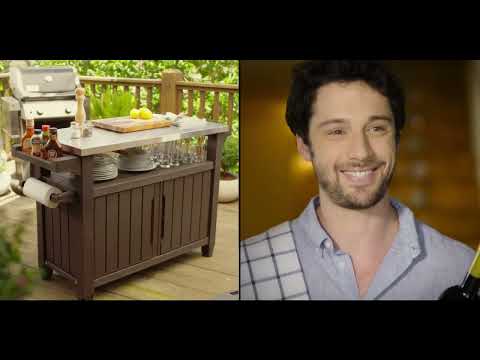 Стол-буфет для барбекю садовый пластиковый Keter Unity XL 207л, стол для гриля, погодоустойчивый - фото 1 - id-p2255664167