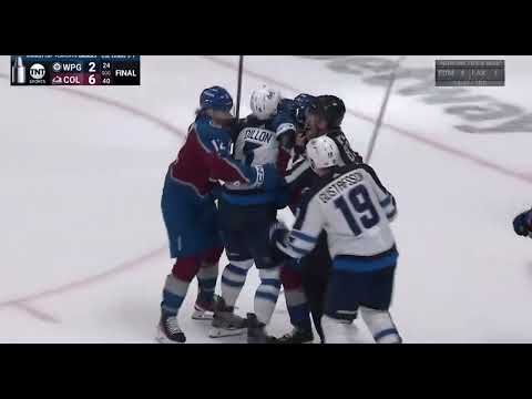 Scrum Ensues At The End Of The Avs vs. Jets Game.