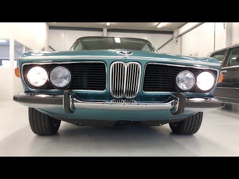 1973 BMW E9 3.0 CSi türkis (turquoise) - Cold start & functions | Germany Exclusive
