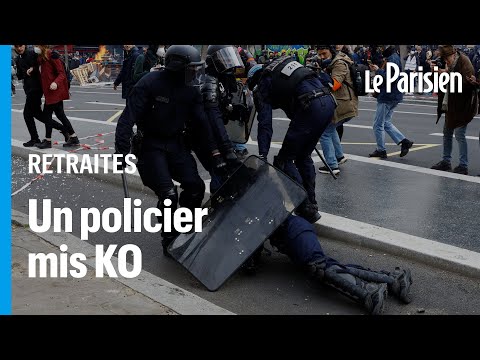Manifestation du 23 mars : de violents heurts à Paris, un policier KO après avoir reçu un pavé