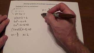 Download the video "Solving systems of nonlinear equations in two variables"