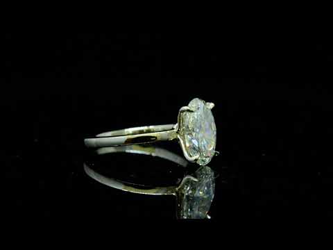 Natural Oval Custom Solitaire Diamond Engagement Ring