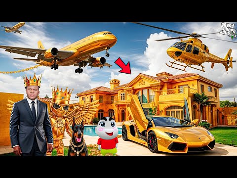 Franklin And Shinchan Become BILLIONAIRE! Life Gold King in GTA 5! Bangla Gameplay