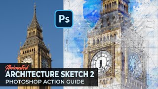 389940Architecture Sketch and Blueprint Photoshop Action