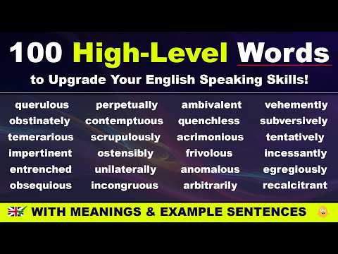 100 High-Level Words to Upgrade Your English Speaking Skills!