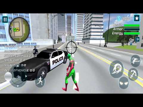 Spider Power Rope Hero Super Crime City Battle