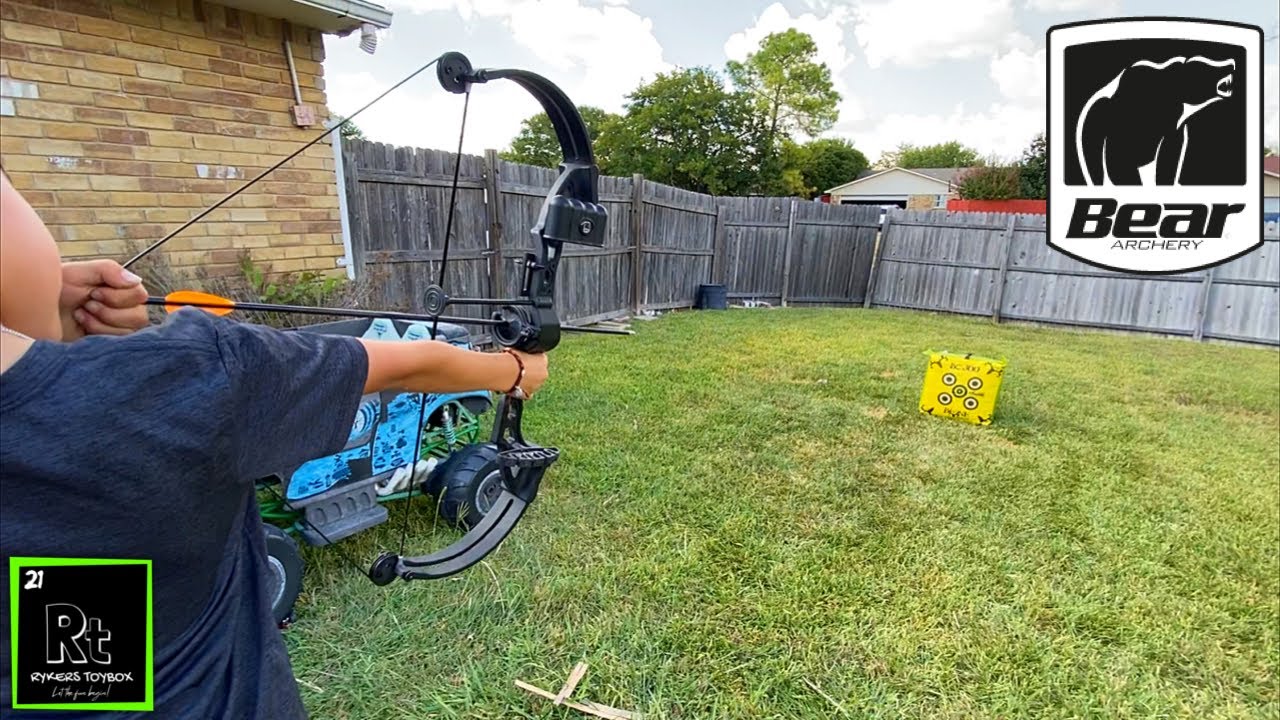 Watch video Shooting a Kid Bow and Arrow in the backyard with Ryker Now Shooting a Kid Bow and Arrow in the backyard with Ryker