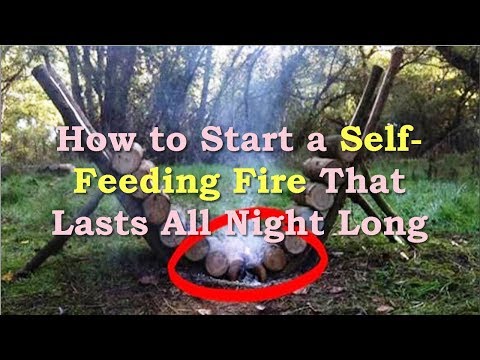 All night Fire - How to make Self-Feeding Fire That Lasts 15+ Hour