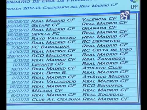 Real Madrid's La Liga 2012/13 calendar