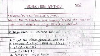 Download the video "Unit:2 | Write an algorithm & program to find the root of non-linear equation by Bisection method |"
