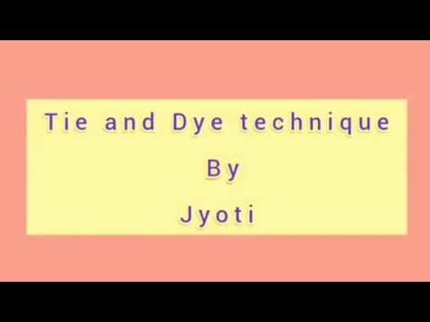 Tie and Dye technique || #tieanddye