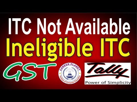 Ineligible Input Credit under GST Tally ERP 9 Part 26|ITC not available in GST Entries in Tally