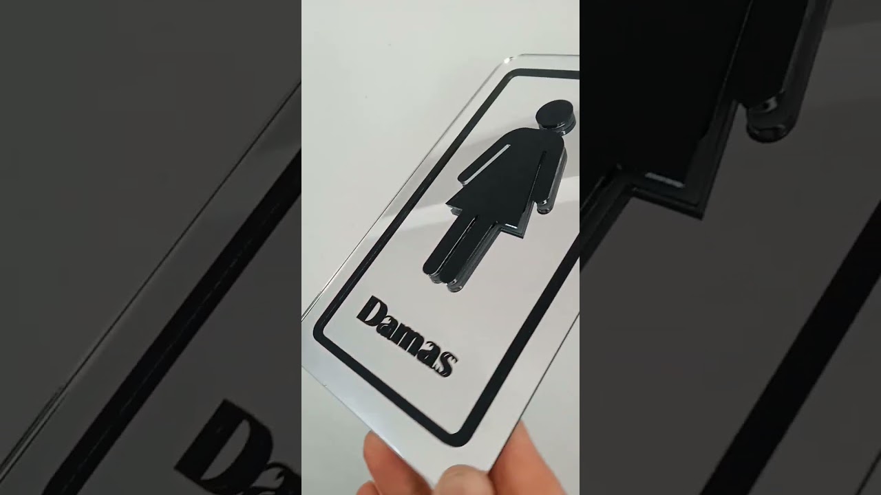 Aviso Señal Signs Ladies Icon Warning Light Transit Steel Brush Bathroom Service Office #acrylic