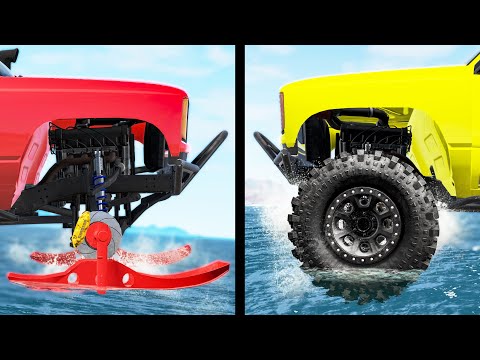 Ski Wheel vs Round Wheel - Beamng drivе