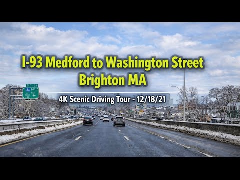 🛣️ I-93 Medford to Washington Street Brighton MA | 4K Scenic Driving Tour - 12/18/21
