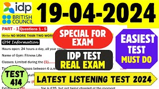 IELTS Listening Practice Test 2024 with Answers | 19.04.2024 | Test No - 415
