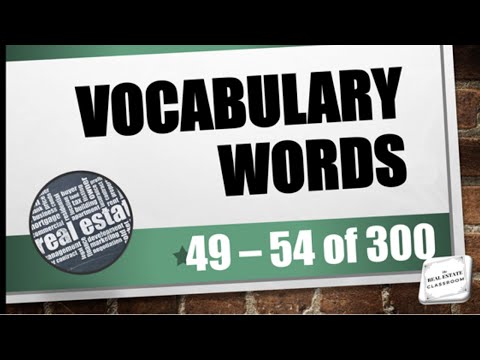 Real Estate Vocabulary 1 20 of 300 Real Estate Exam Prep Videos