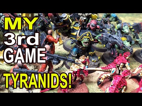 MY THRID GAME TYRANIDS! 250 POINTS WITH NIGHT LORDS VS ORKS & BLOOD ANGELS! WARHAMMER 40K!!!