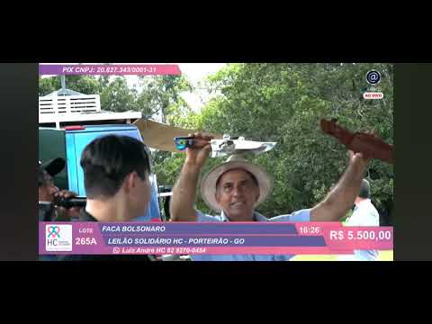 Leilão solidário Hospital do Câncer Francisco Camargo Em Porteirão GO. Faca ( Jóia  )Bolsonaro.