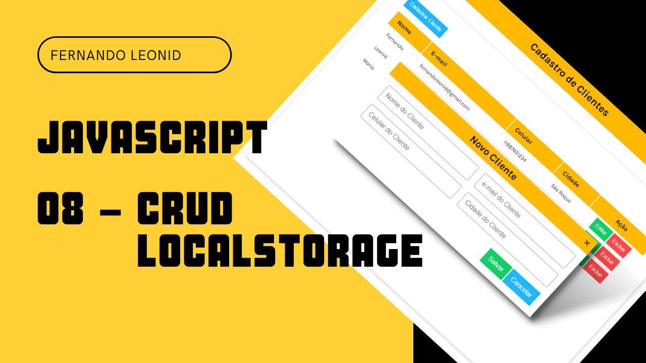 Mini projetos javascript (Iniciantes) - 08 CRUD Completo