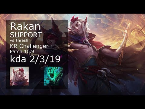 Rakan Support vs Thresh - KR Challenger 2/3/19 Patch 10.9 Gameplay // [롤] 라칸 vs 쓰레쉬 서폿
