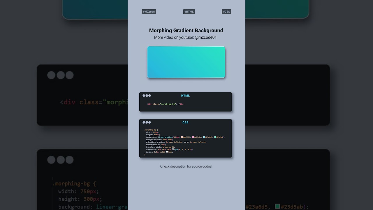 Create a Stunning Morphing Gradient Background with CSS (Easy Tutorial) #coding #css #shorts