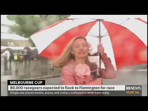 2022 VRC Melbourne Cup ABC Reporter Braves Weather