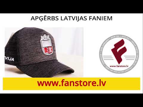 Latvijas fanu cepures.