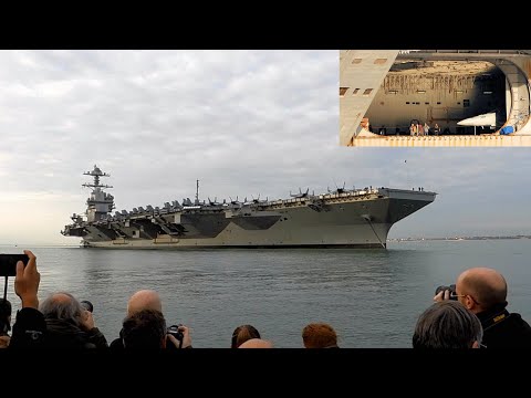 The $13B USS Gerald R. Ford Super Carrier Visits Portsmouth England