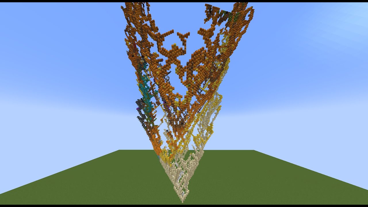 The biggest falling sand art in Minecraft