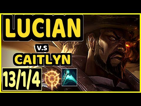 WILDTURTLE (LUCIAN) vs CAITLYN - 13/1/4 KDA BOTTOM ADC CHALLENGER GAMEPLAY - NA