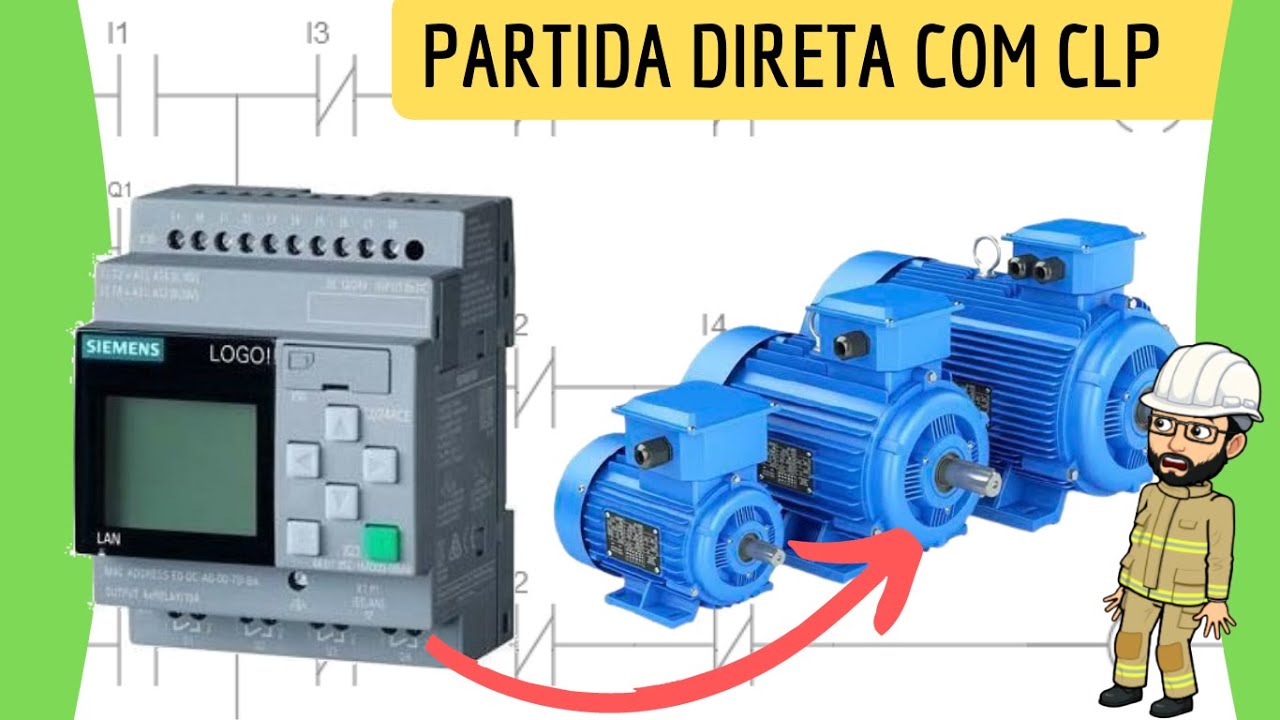 Partida direta de motor trifásico com CLP