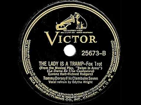 1937 HITS ARCHIVE: The Lady Is A Tramp - Tommy Dorsey Clambake Seven (Edythe Wright, vocal)