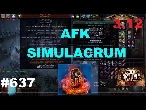 FULLY AFK Simulacrum in 3.12 Heist League With Zombie Aura Stacking Scion - 637