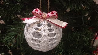 Pallina di Natale Uncinetto Tutorial 🤍 Crochet Christmas Ball Ornaments 🎄 Esfera de Navidad Crochet
