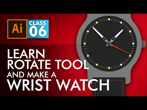 Adobe Illustrator Training Class 6 Rotate Tool Wrist Watch Illustration Urdu Hindi Eng Sub