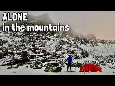 ❄️🥶🏔️SNOWY SOLO WINTER WILD CAMPING in the Lake District Mountains