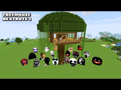 Faviso - SURVIVAL TREE HOUSE PART 2 WITH 100 NEXTBOTS in Minecraft - Gameplay - Coffin Meme