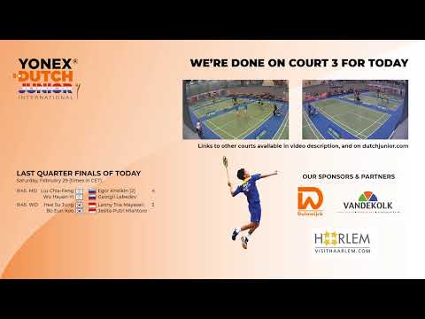 Court 3, day 4, Saturday February 29, Yonex Dutch Junior International 2020