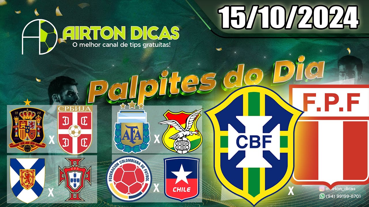 💹Palpites Futebol Hoje  TERÇA FEIRA 15/10/2024 LIGA DAS NAÇÕES & ELIMINATORIAS  + TRIPLA GRÁTIS💹