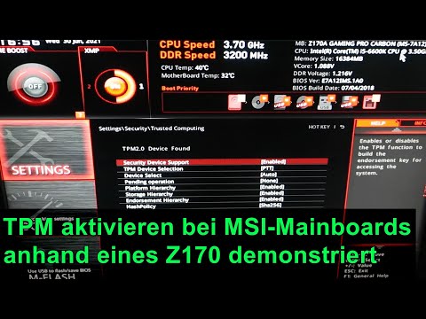TPM aktivieren bei MSI-Mainboards anhand eines Z170 demonstriert