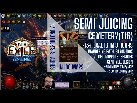 100 MAPS - Wandering Path Juicing on Cemetery(T16) - Preparation & Results (14-18ex per hour)