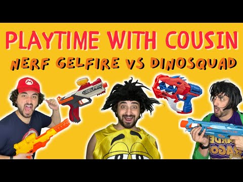 Playtime w/ Cousin: Nerf GelFire vs. DinoSquad