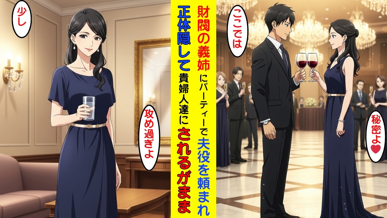【純愛】財閥の義姉に頼まれ「夫の身代わり」でパーティーへ。正体を隠した俺を待っていた、貴婦人達の禁断の洗礼とは…【恋愛漫画】